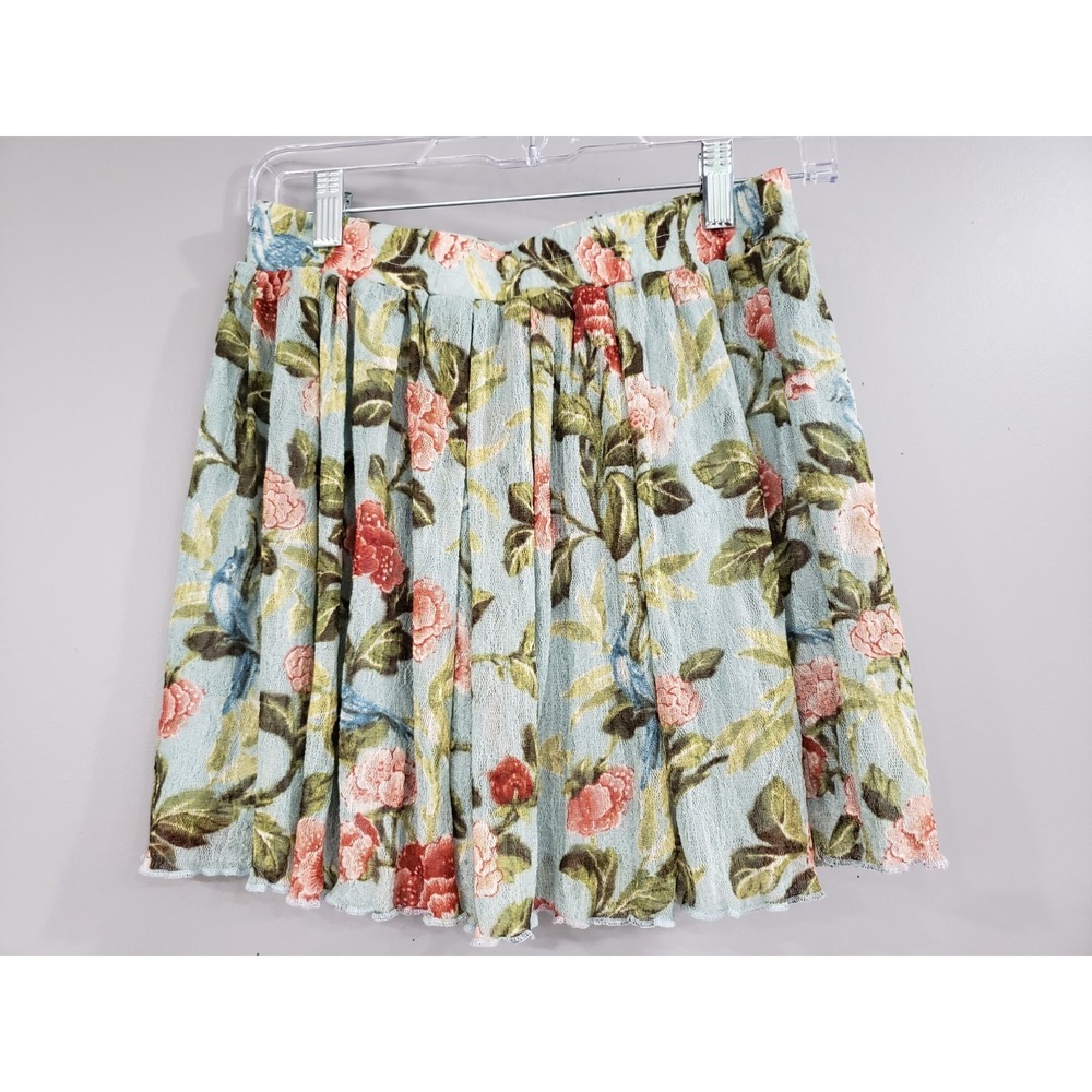 Ralph Lauren Denim Supply Floral Lace Mini Skirt Birds Coquette Romantic S